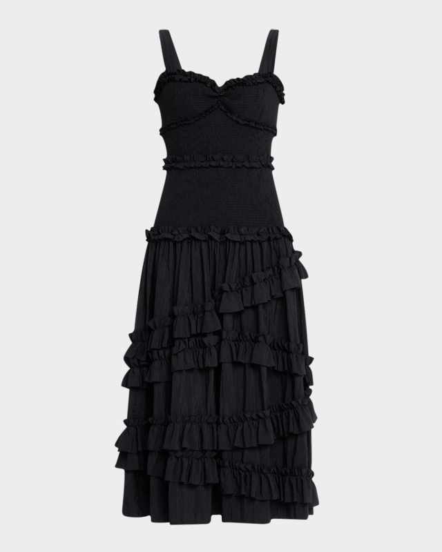 Ordina Sleeveless Ruffle Midi Dress